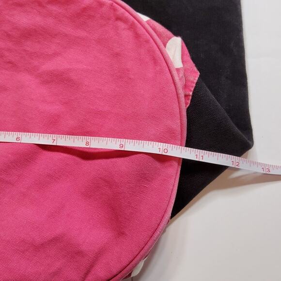 Canvas Backpack. Black/ Pink & White Polka Dot - Picture 9 of 9